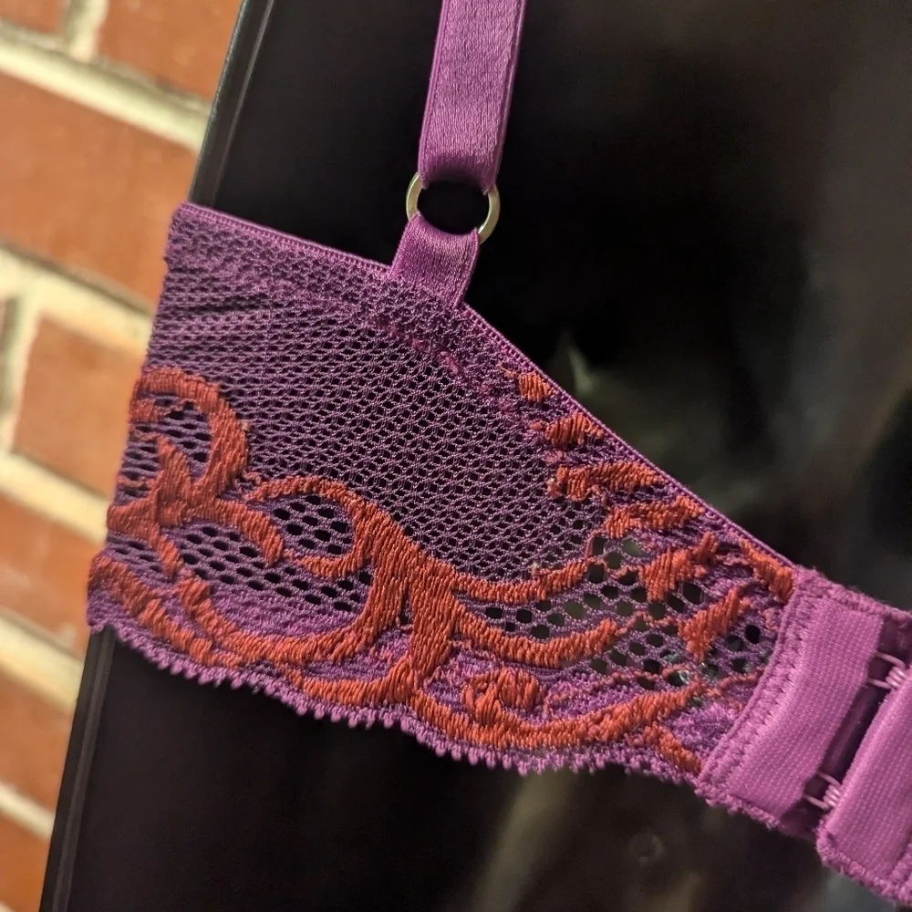 Natori Feathers. Size: 32D. Purple and Red. Gently Worn. - Picture 3 of 5